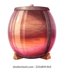 Wine barrel container holds liquid celebration drink icon isolated