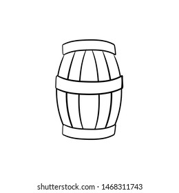 wine barrel doodle icon vector hand drawing 