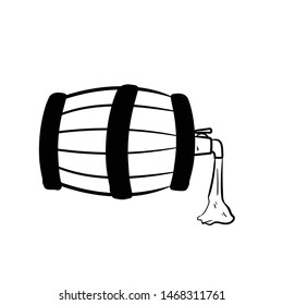 wine barrel doodle icon vector hand drawing 