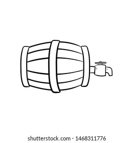 wine barrel doodle icon vector hand drawing 