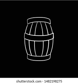 wine barrel doodle icon vector hand drawing  flat black