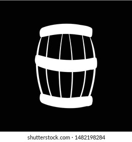 wine barrel doodle icon vector hand drawing  flat black