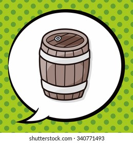 wine barrel doodle, speech bubble