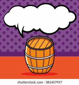 wine barrel doodle, speech bubble
