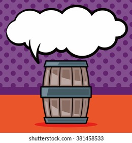 wine barrel doodle, speech bubble