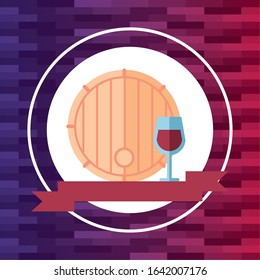 wine barrel drink isolated icon vector illustration design