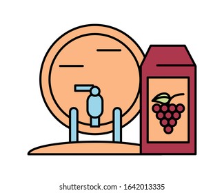 wine barrel drink isolated icon vector illustration design