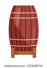 Weinfass. Flacher Vektorclipart, Illustration mit isoliertem Hintergrund.