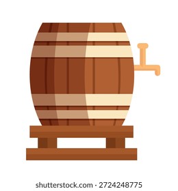 Weinfass. Flacher Vektorclipart, Illustration mit isoliertem Hintergrund.