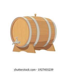 Wine barrel. Grape product, vector illustration isolated on white background.