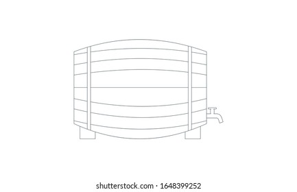 Wine barrel icon flat style vector image