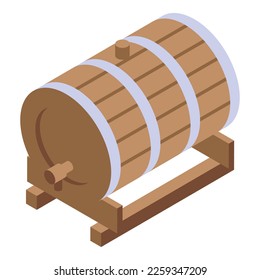 Wine barrel icon isometric vector. Cellar drink. Vine food