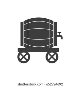 Wine barrel icon on white background. Vector illustration.