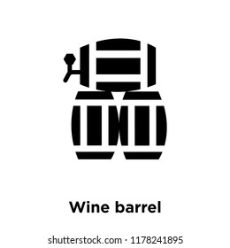 Wine Barrel Icon Vector Isolated On White Background, Logo Concept Of Wine Barrel Sign On Transparent Background, Filled Black Symbol