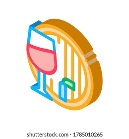 wine barrel icon vector. isometric wine barrel sign. color isolated symbol illustration
