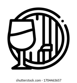 vector de icono de barril de vino. signo de barril de vino. ilustración de símbolo de contorno aislado