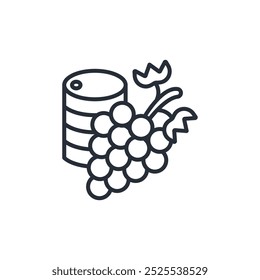 Weinfass-Symbol. vector.Editable stroke.linear style Zeichen zur Verwendung Web-Design, logo.Symbol-Illustration.