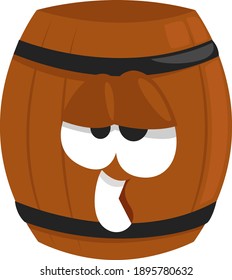 Wine barrel ,illustration, vector on white background