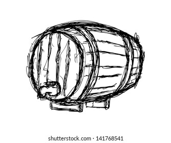 wine barrel isolated on white background