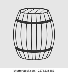 Wine Barrel isolated on white background. Vector illustration