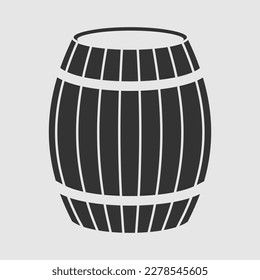 Wine Barrel isolated on white background. Vector illustration