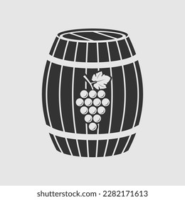 Wine Barrel isolated on white background. Vector illustration