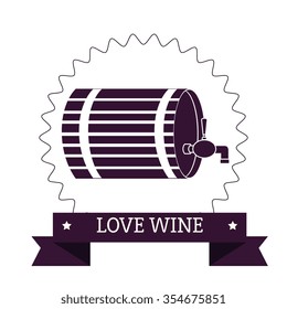 Wine barrel label graphic design, vector illustration