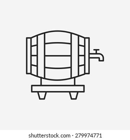 Wine Barrel Line Icon