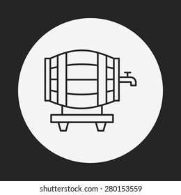 Wine Barrel Line Icon