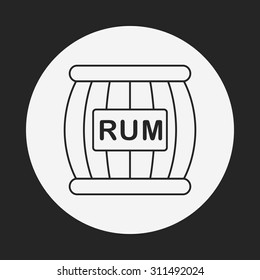 wine barrel line icon