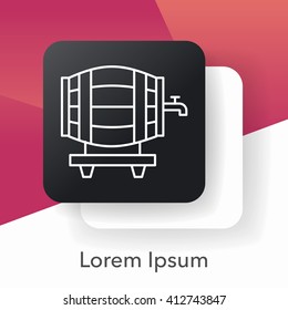 wine barrel line icon