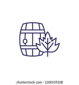 Wine barrel line icon. Brewery, beverage, beer. Winery concept. Vector illustration can be used for topics like 