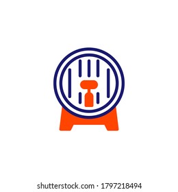 Weinfass-Symbol für die Linie. lineares Stilzeichen für mobiles Konzept und Webdesign. Holzfass mit Rahmenvektor-Vektorsymbol. Symbol, Logo-Abbildung. Vektorgrafik