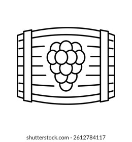 wine barrel line icon vector. wine barrel sign. isolated contour symbol black illustration