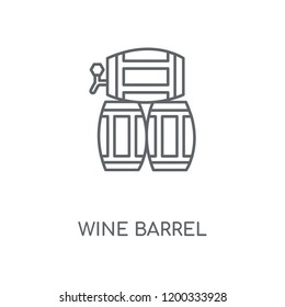 Wine Barrel Linear Icon. Wine Barrel Concept Stroke Symbol Design. Thin Graphic Elements Vector Illustration, Outline Pattern On A White Background, Eps 10.