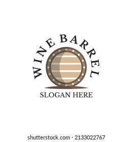 Wine Barrel Logo Template Vector, Perfect To Use For Brewery, Beer Or Related Companies.