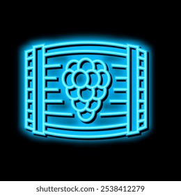 wine barrel neon light sign vector. wine barrel illustration