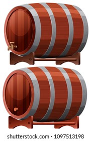 Wine Barrel on White Background illustration