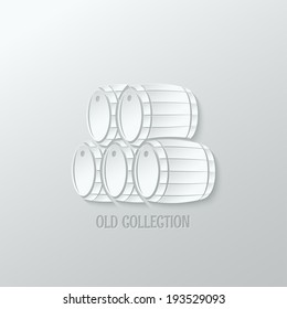 wine barrel paper cut design background