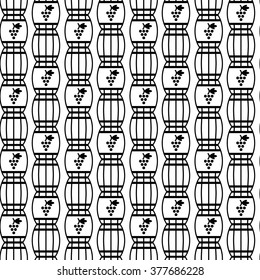 Wine barrel seamless pattern
