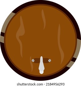 Barril de vino con objeto vector de color semiplano de grifo. Equipamiento de bodega. Elemento de tamaño completo sobre blanco. Ilustración de estilo de dibujos animados sencillos de la industria de la bodega para el diseño gráfico y la animación web