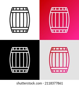 Weinfass dünne Linie Symbol. Moderne Vektorgrafik.