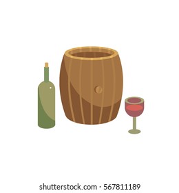 Wine barrel vector illustration