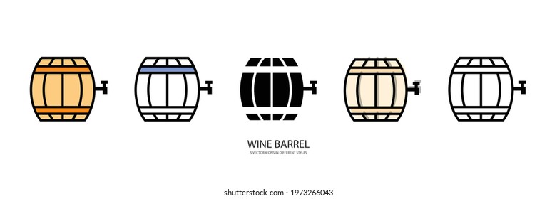 WINE BARREL VECTOR TYPE ICON