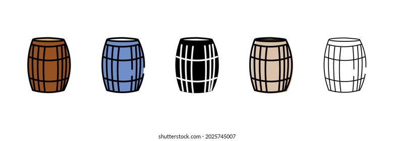 Wine Barrel vector type icon 