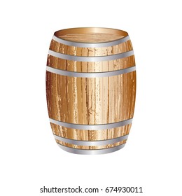 Wine barrel wooden - realistic - isolated on white background - art creative modern vector.