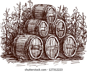 wine barrels