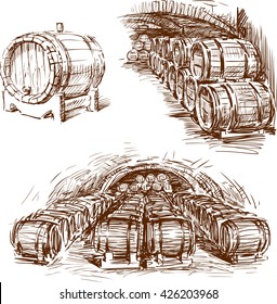 wine barrels