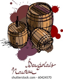 wine barrels - Beaujolais Nouveau