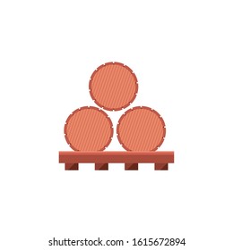 Wine barrels design of Winery alcohol drink beverage restaurant celebration and party theme Vector illustration